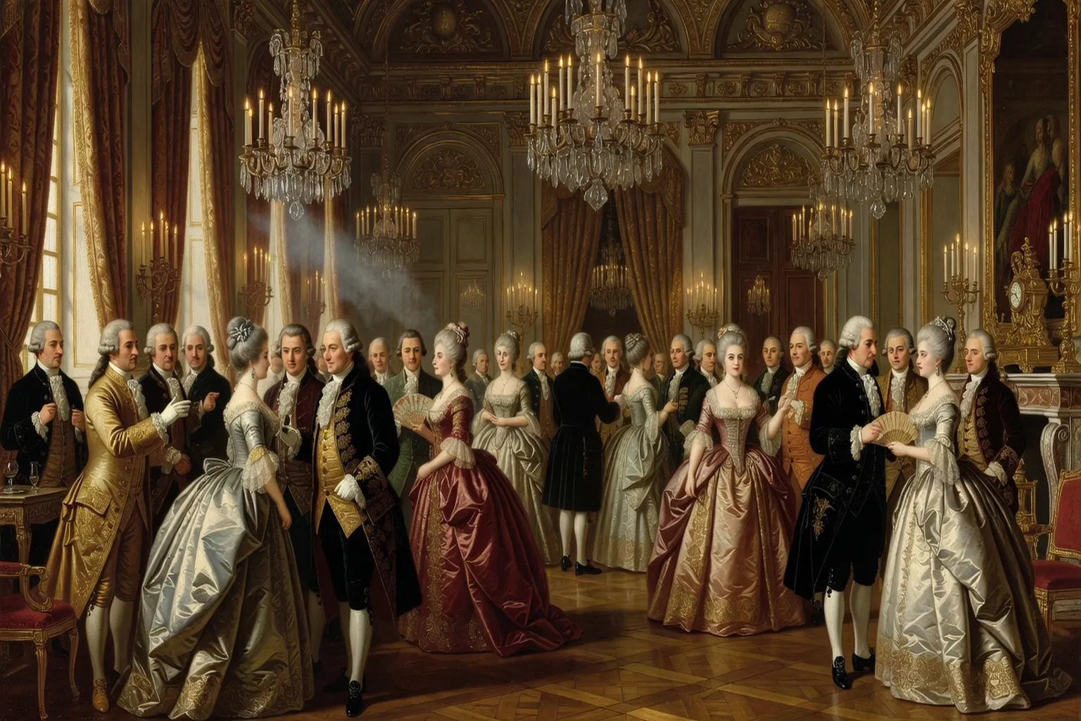 Cour de Lunéville au XVIIIe siècle, scène de réception diplomatique européenne