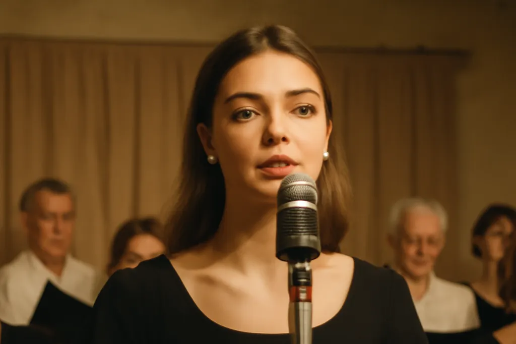 jeune choriste chantant lors d’une répétition de chorale russe